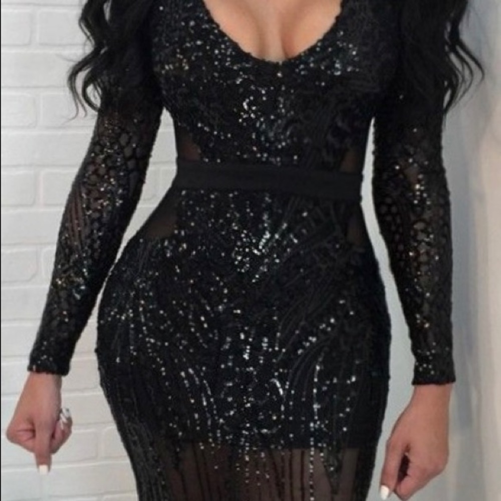 Black sequin dress